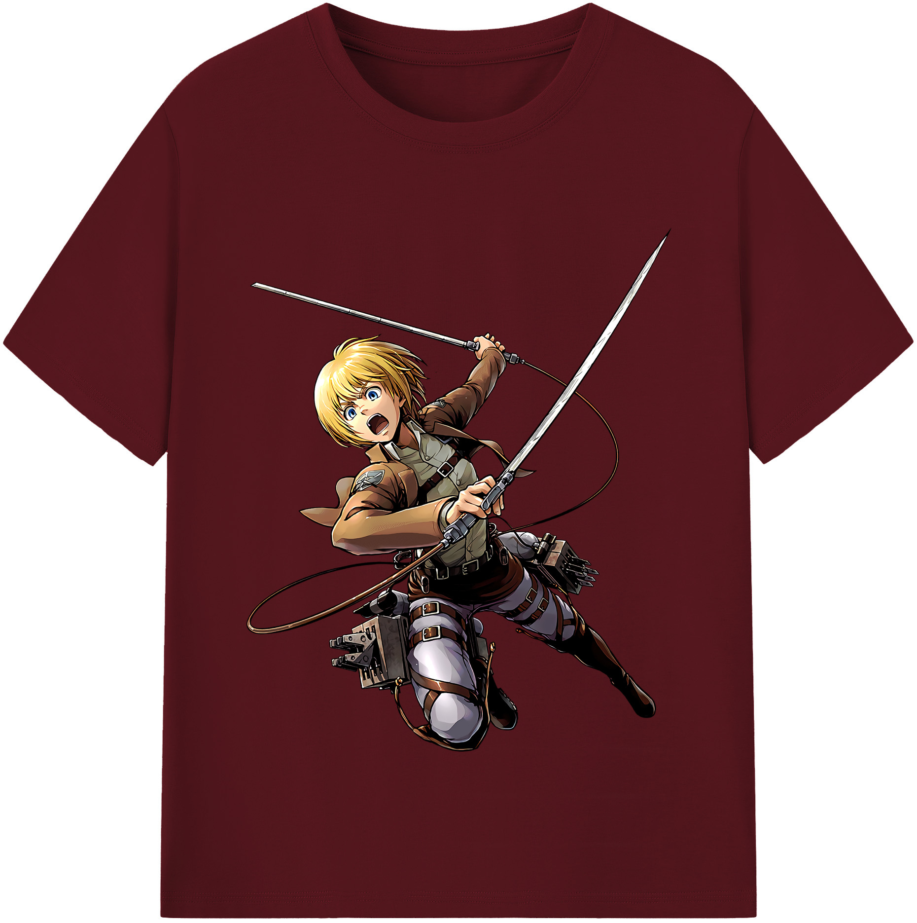 （画像用） 進撃の巨人 アルミン·アルレルト Attack on Titan Armin Arlert 綿100％半袖Tシャツ（フロントプリント）